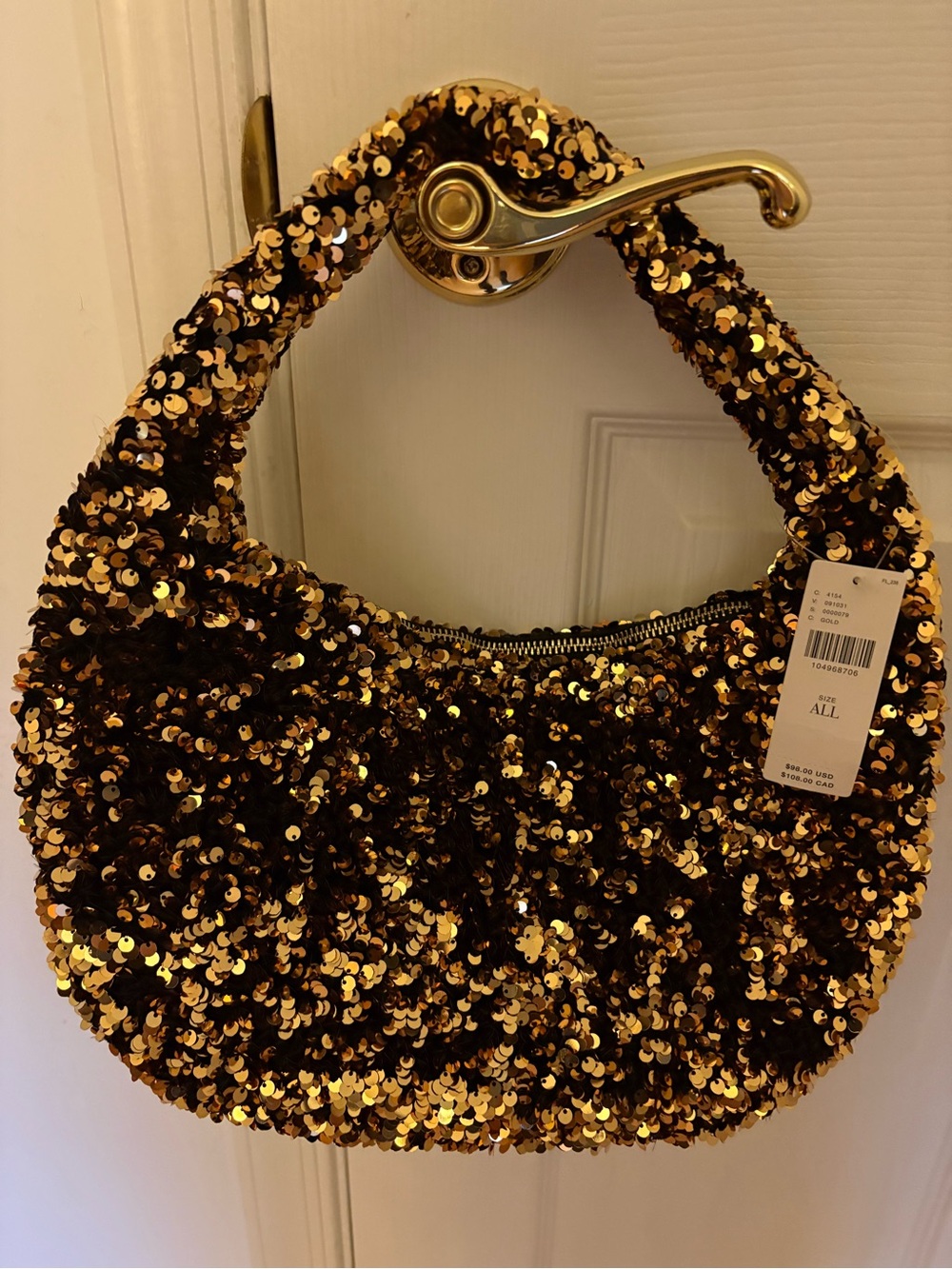 Anthropologie Gold Sequin Shoulder Bag - Women